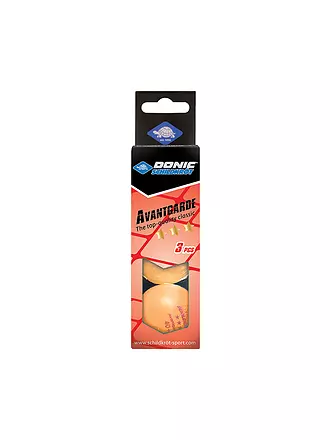 DONIC SCHILDKRÖT | Tischtennisball 3-Stern Avantgarde Poly 40+, 3 Stk. ORANGE | 